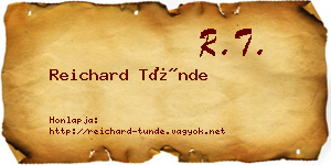 Reichard Tünde névjegykártya